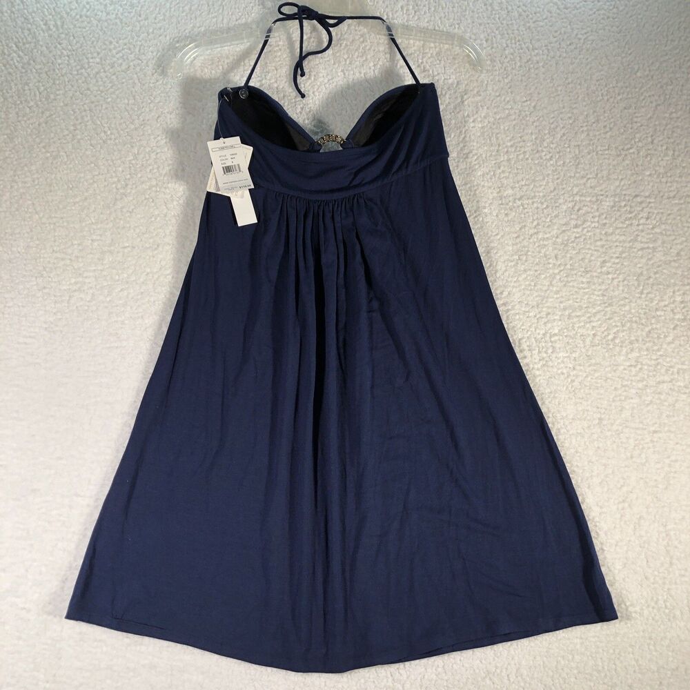 Robin Piccone Swimsuit Cover Up Small Blue Strapless Sundress Beachy Coastal NWT - Picture 2 of 11